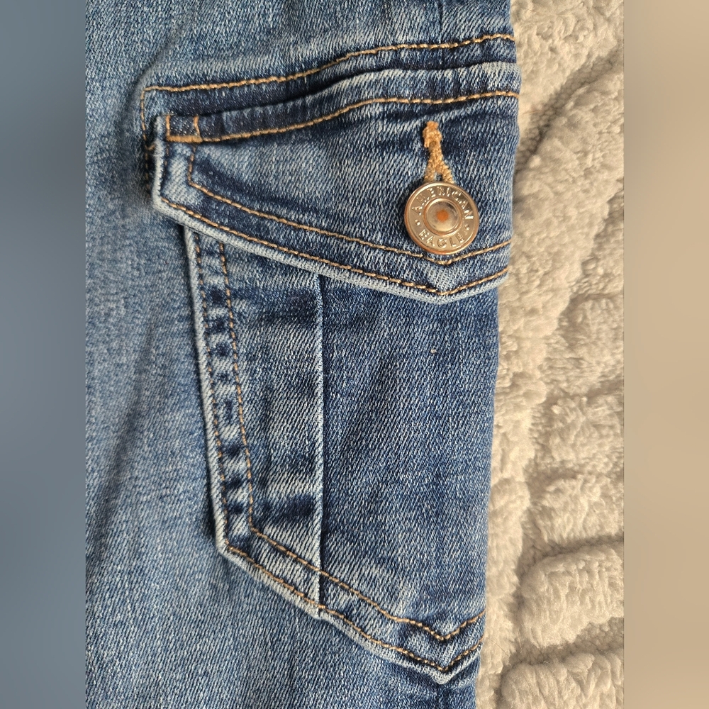 American Eagle Outfitters Women's Size 6 X-long Blue Jeggings High Rise - Picture 4 of 5